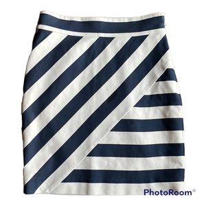 RW & Co Blue White Stripe Skirt